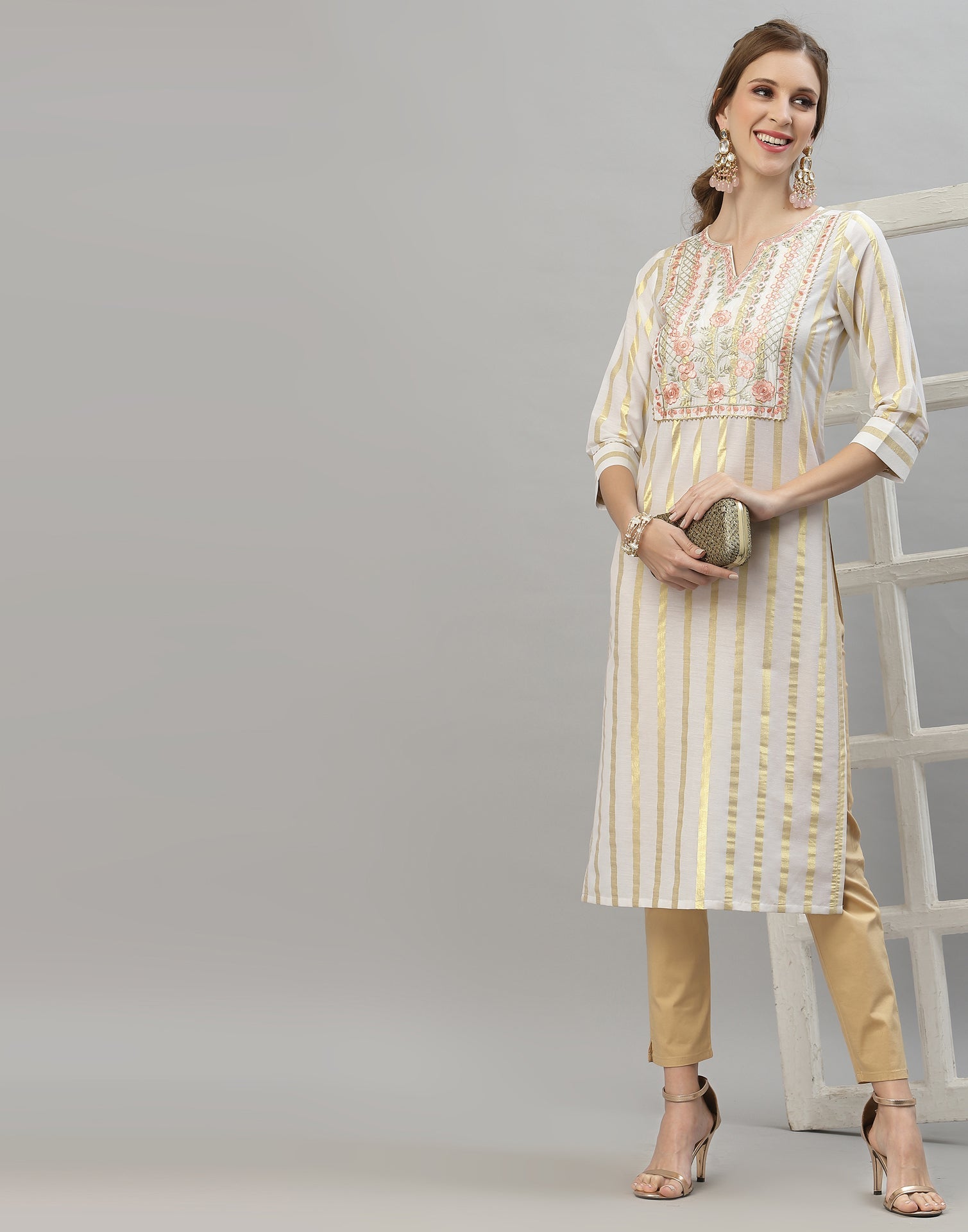 White Embridary Kurti