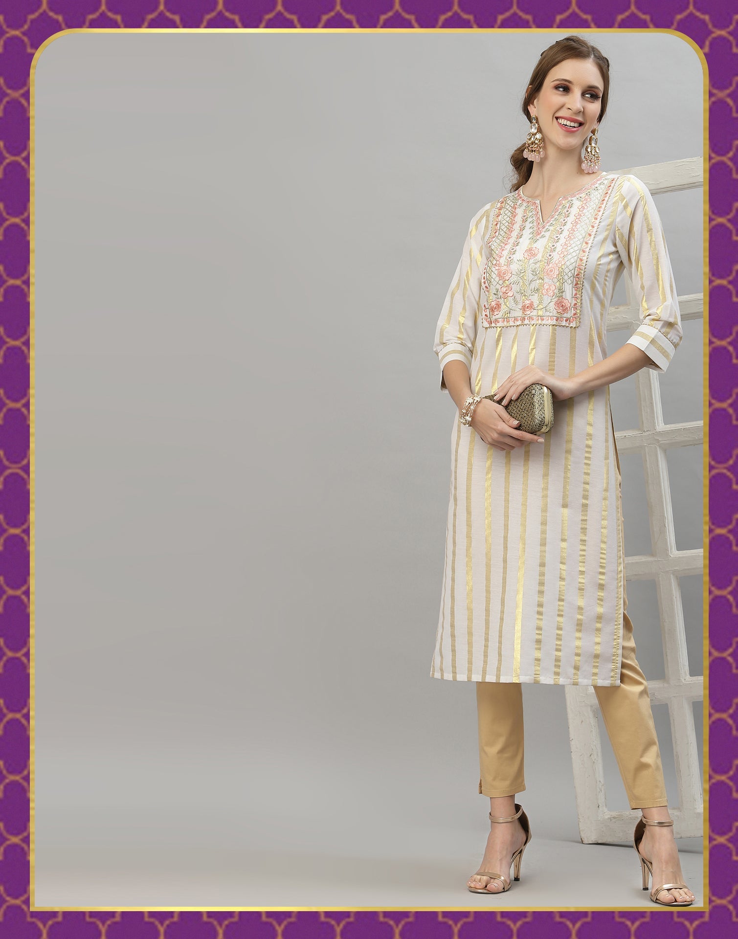 White Embridary Kurti