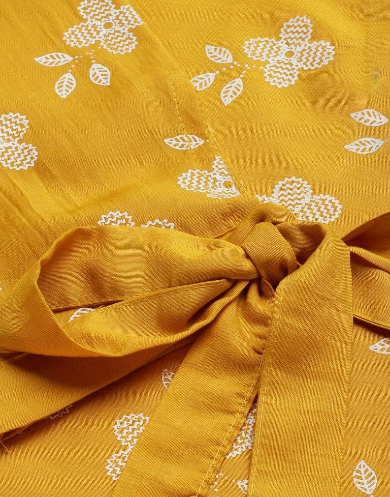Mustard Printed Kurti