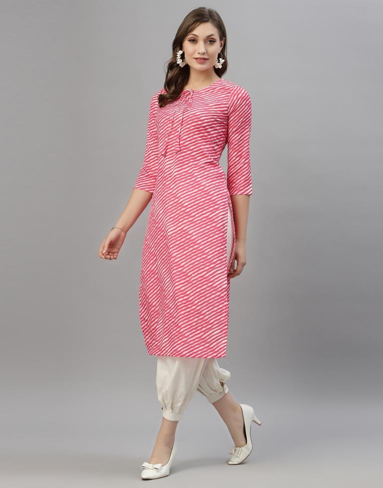 Pink Digital Printed Kurti