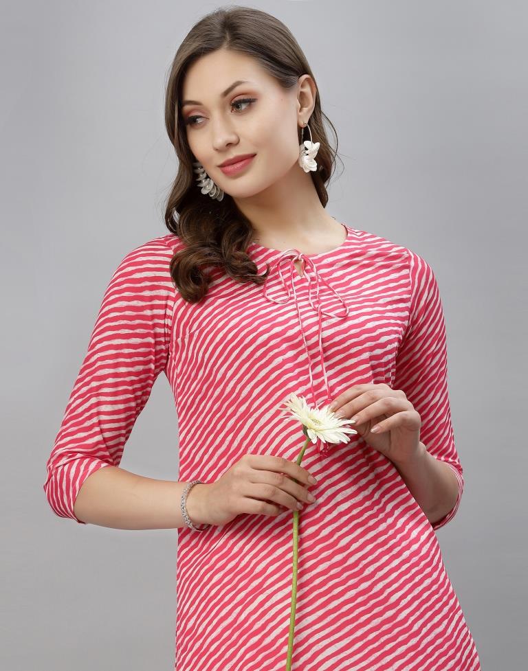 Pink Digital Printed Kurti