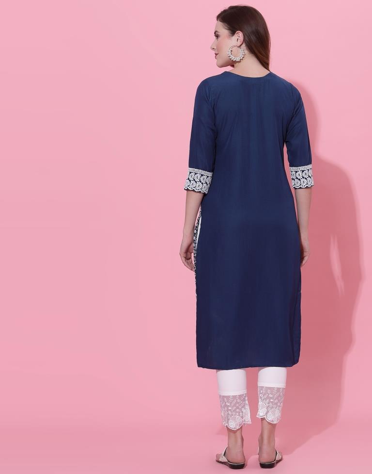 Blue Embrodery Kurti