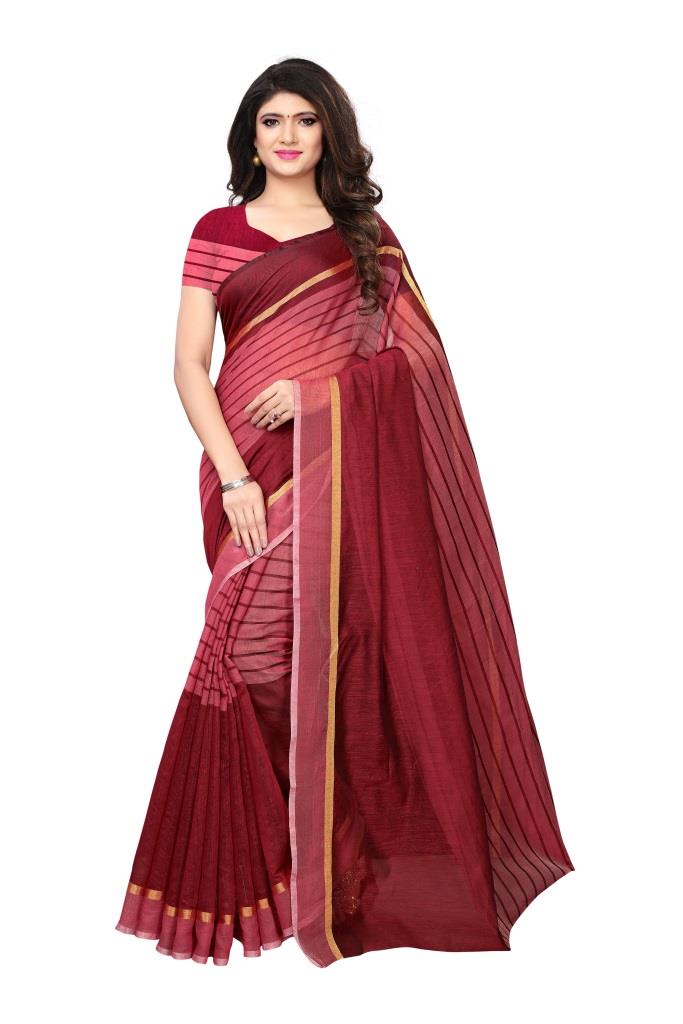 Maroon Coloured Woven Silk Saree | SLV967S1015
