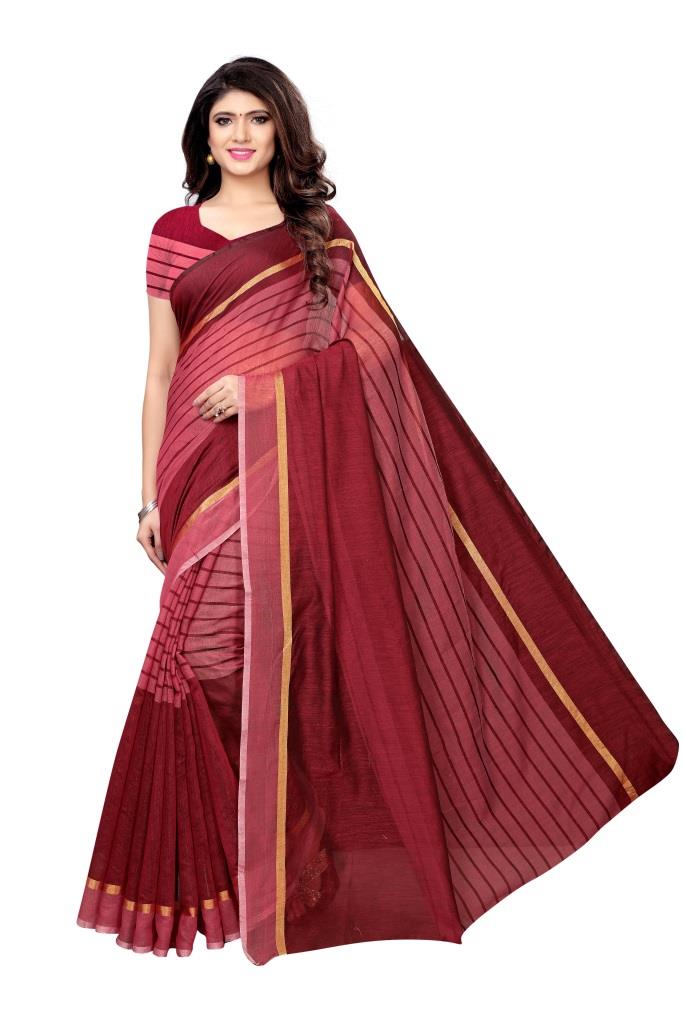Maroon Coloured Woven Silk Saree | SLV967S1015