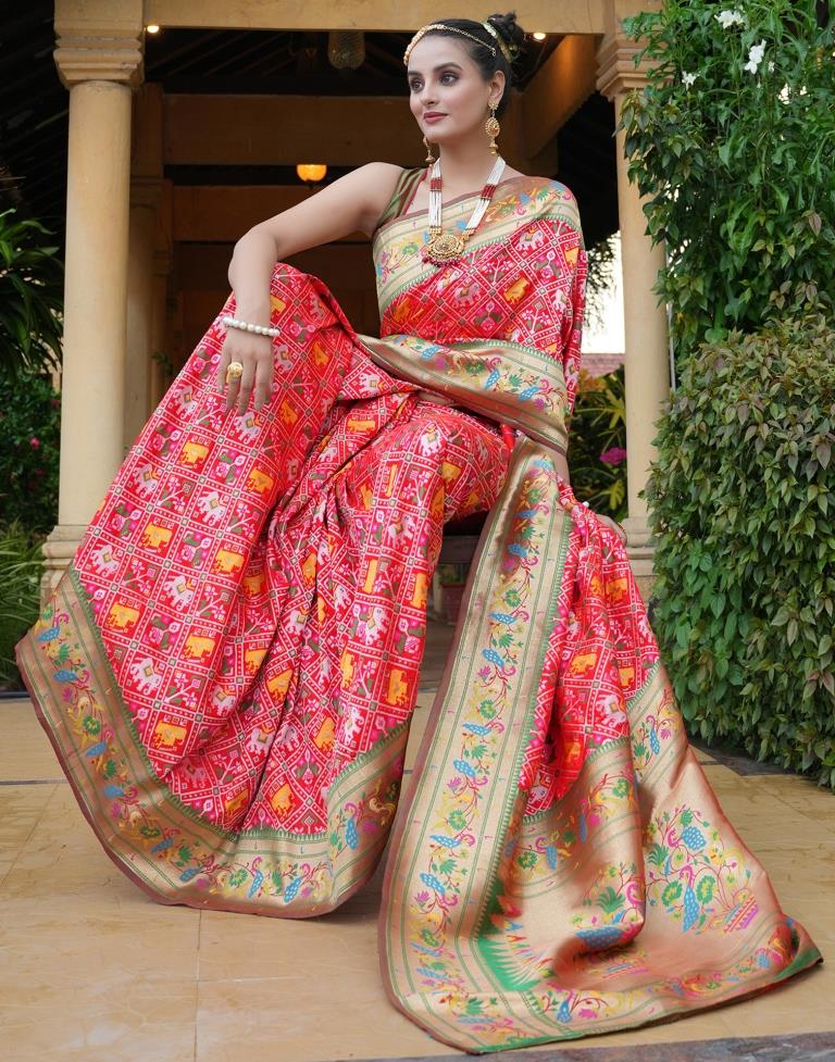 Red Silk Weaving Patola Saree