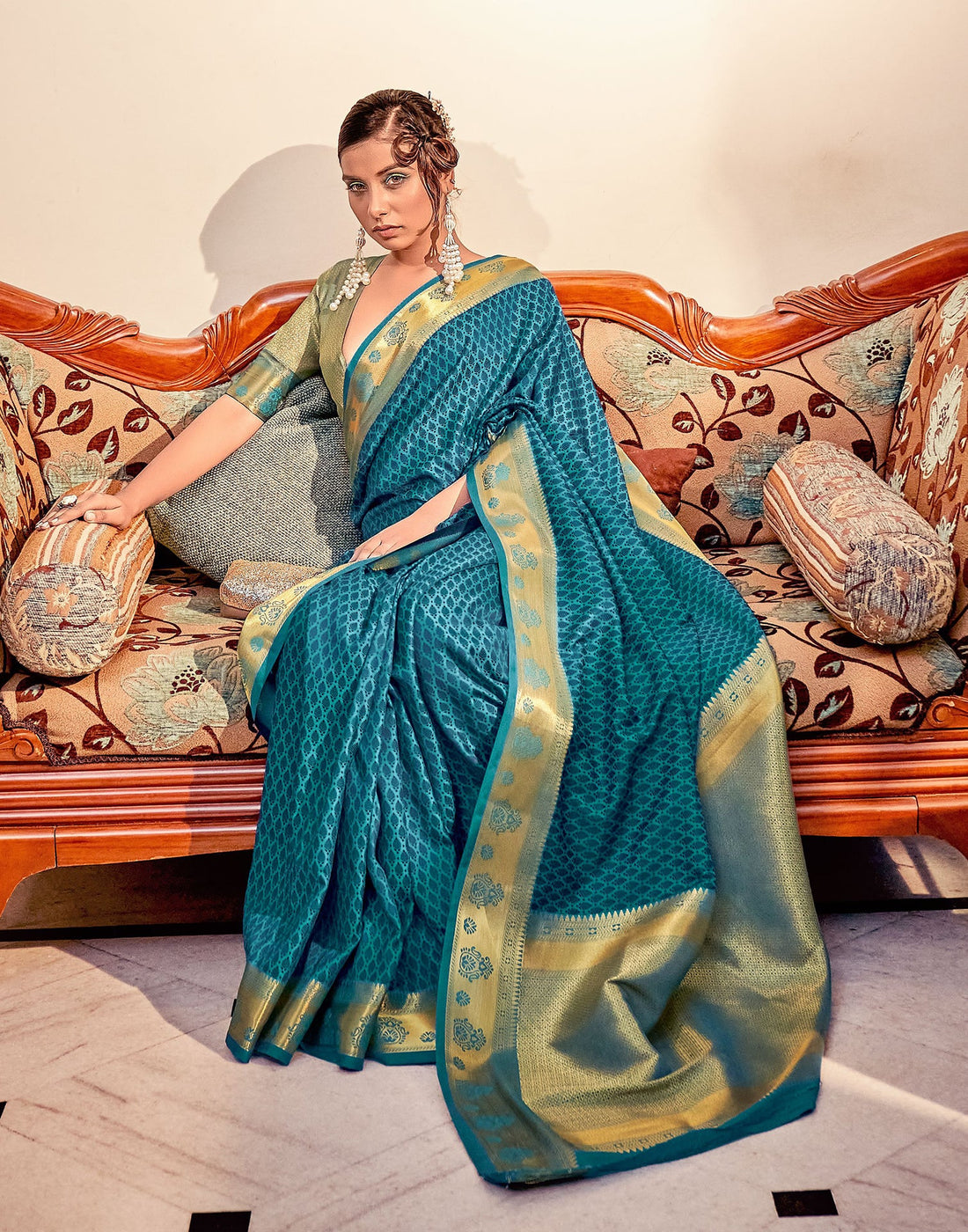 Blue Weaving Silk Banarasi Saree