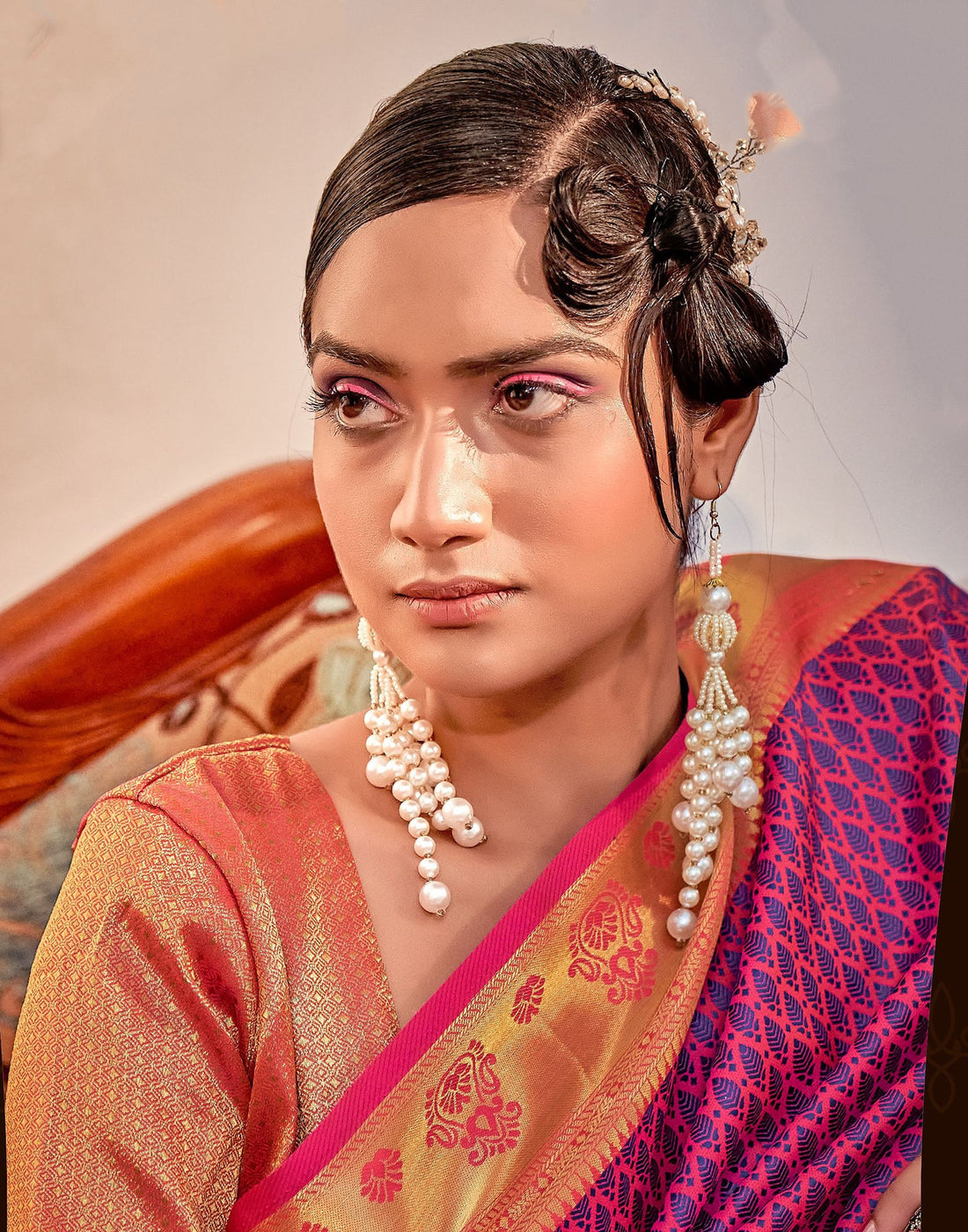 Pink Weaving Silk Banarasi Saree