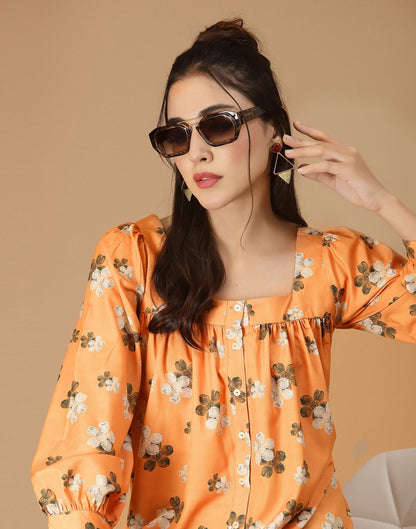 Light Orange Printed Shirt