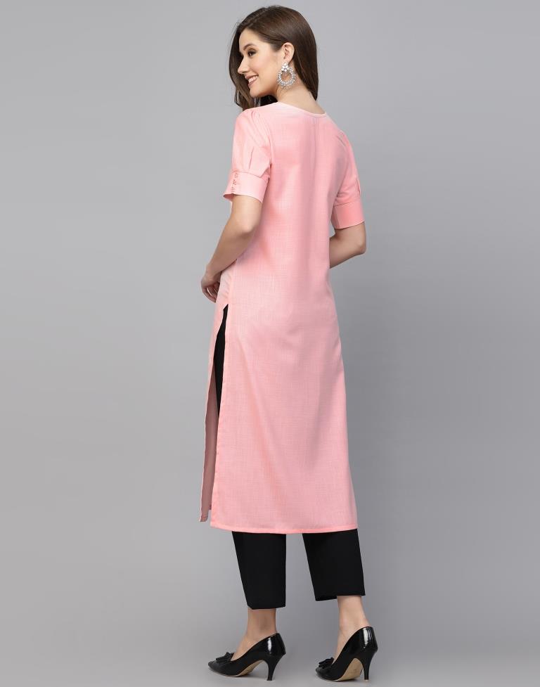 Light Pink Solied Kurta