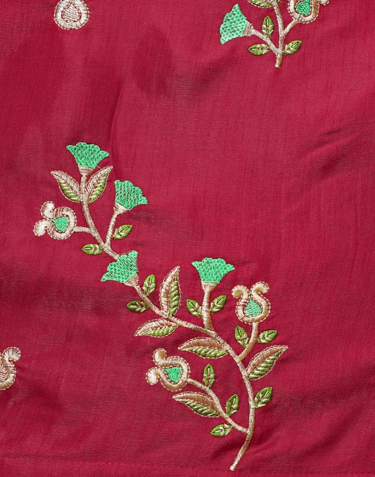 Stunning Red Coloured Satin-Taffeta Zari Embroidered Casual Wear Lehenga | SLV103L10192