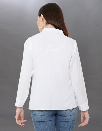 Gorgeous White Coloured Pleated Rayon Tops | SLV105TK2483