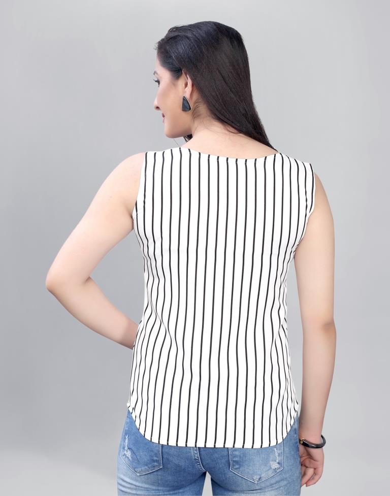 Stunning White Coloured Printed Crepe Tops | SLV106TK2497