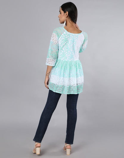 Classy Blue Coloured Net Russell Net Dress | SLV108TK2516