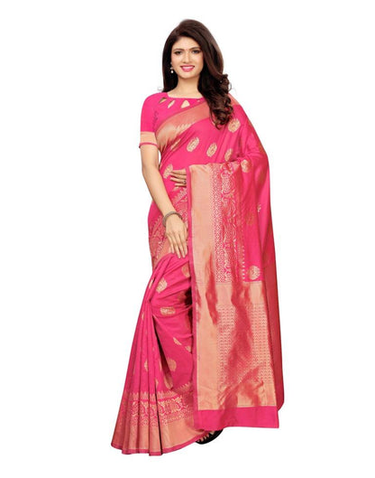 Pink Coloured Poly Silk Banarasi Jacquard Saree | SLV1116S101