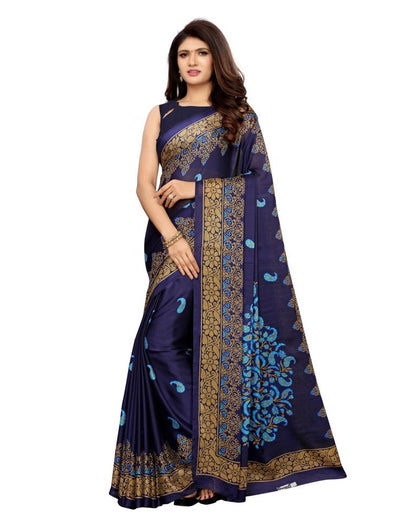 Navy Blue Coloured Georgette Printed Saree | SLV1132S2026