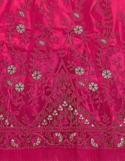 Blooming Pink Coloured Net Emroidery Casual Wear Lehenga | SLV113L10322