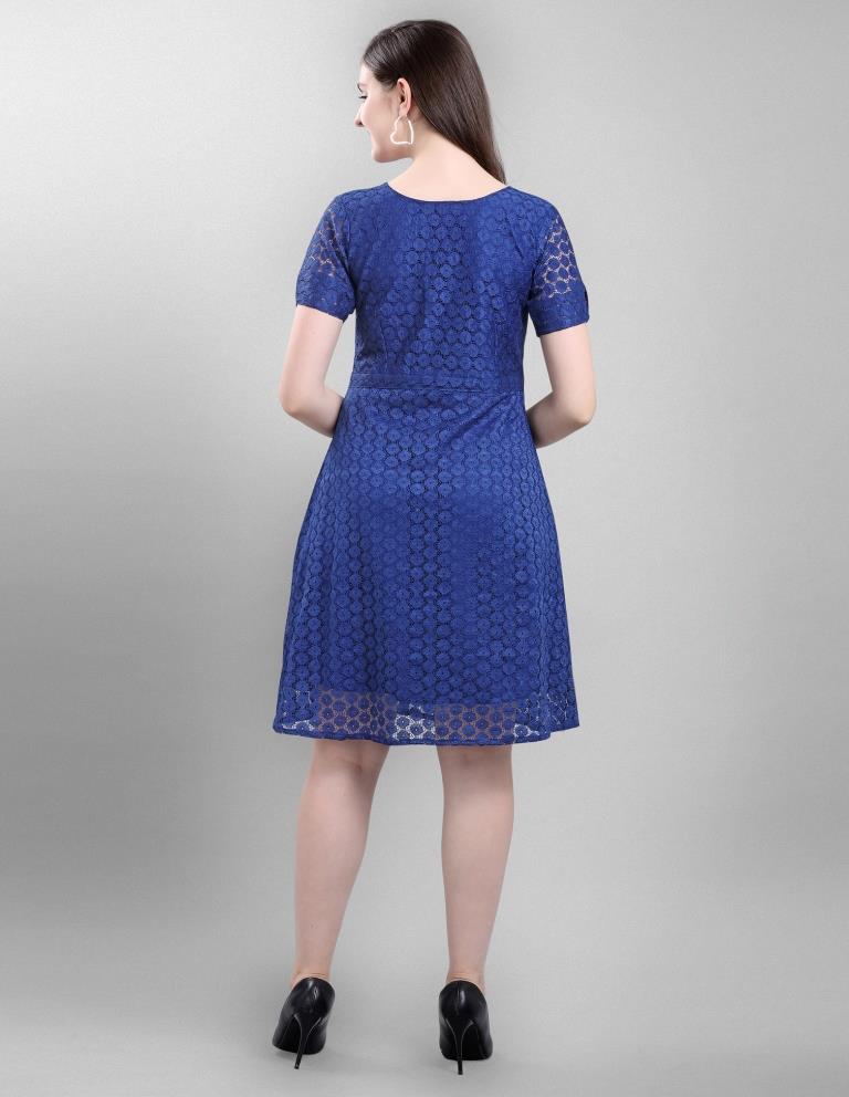 Blue Coloured Net Russell Net Dress | SLV114TK2602