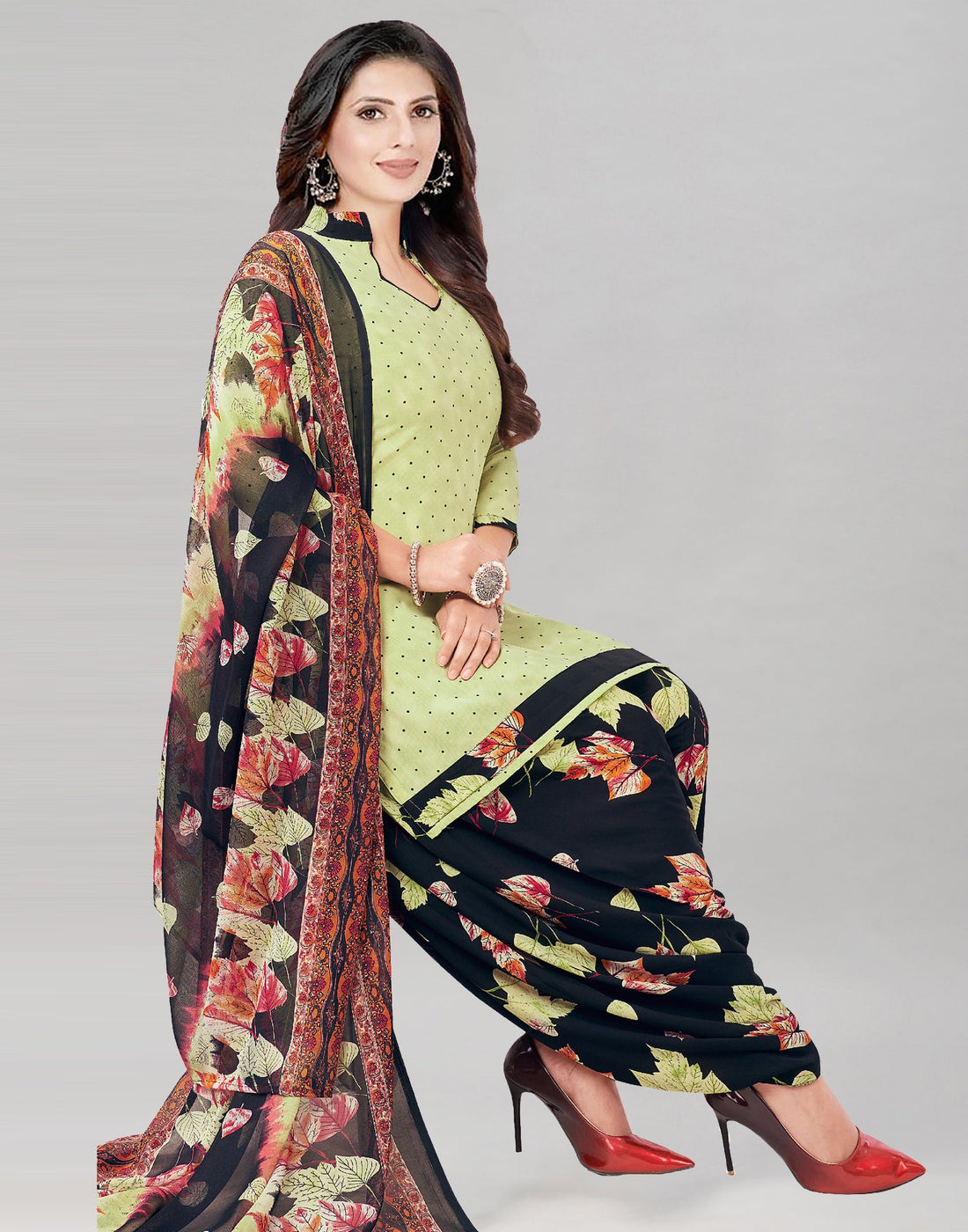 Printed Polyester Unstitched Salwar Suit Material