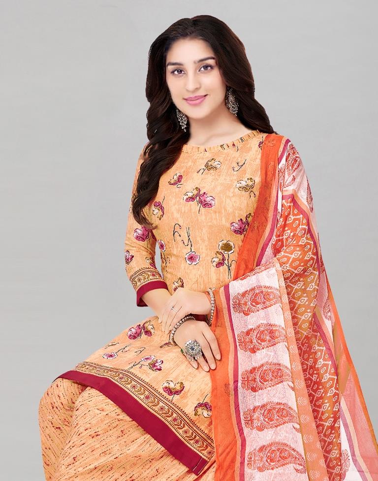 Printed Polyester Unstitched Salwar Suit Material