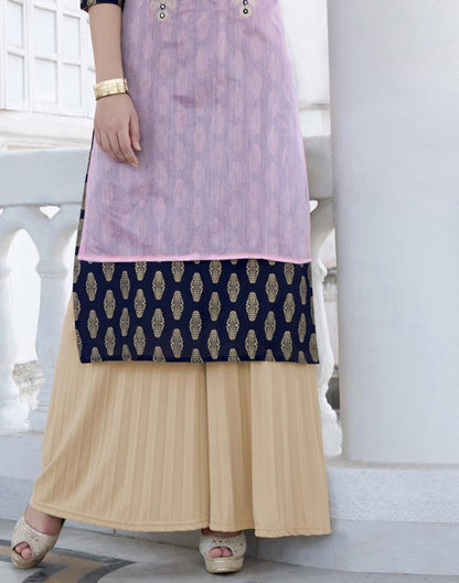 Pink Coloured Cotton Embroidered Kurti | SLV117K107