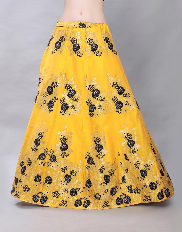 Talismanic Yellow Coloured Poly Silk Jacquard Casual Wear Lehenga | SLV117L10373