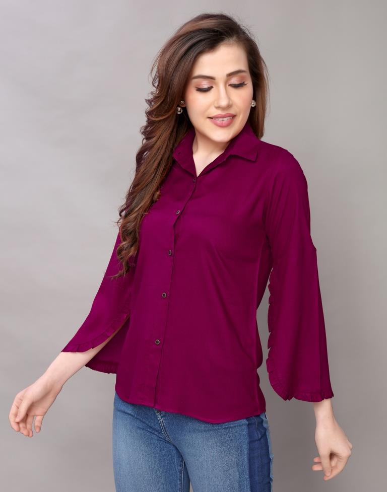 Amazing Purple Coloured Dyed Rayon Tops | SLV117TK2639