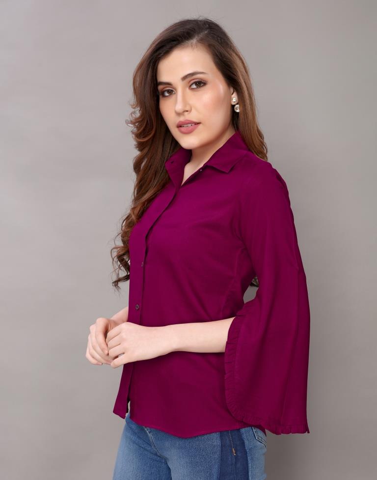 Amazing Purple Coloured Dyed Rayon Tops | SLV117TK2639