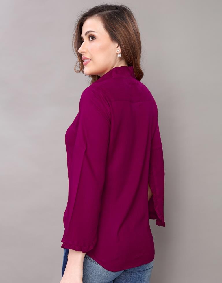 Amazing Purple Coloured Dyed Rayon Tops | SLV117TK2639