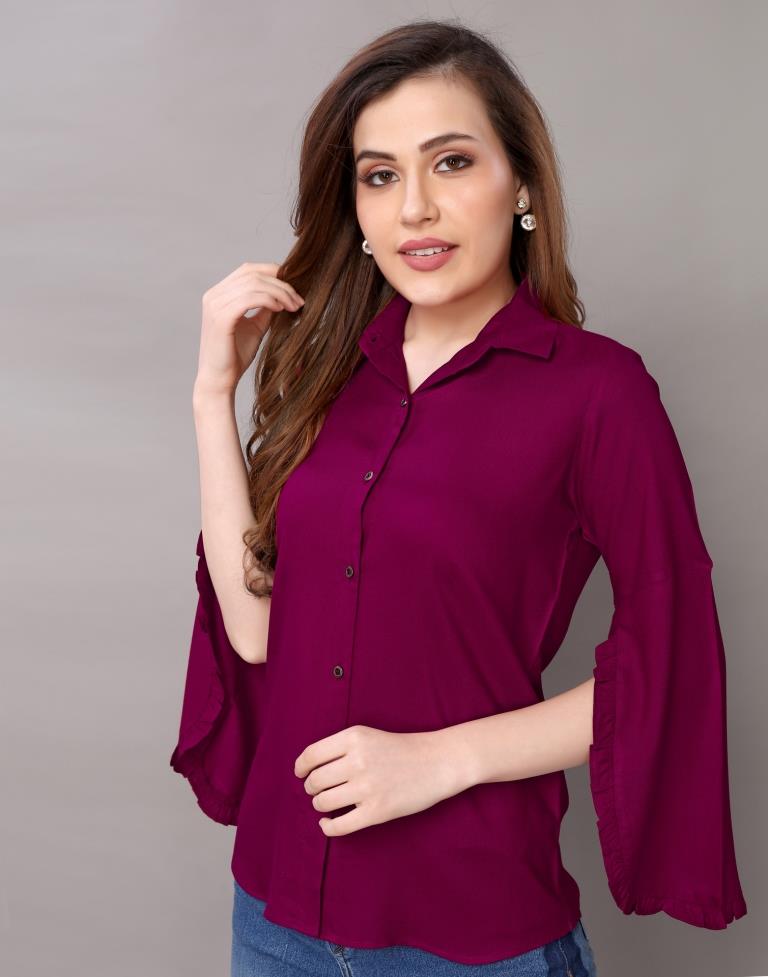 Amazing Purple Coloured Dyed Rayon Tops | SLV117TK2639