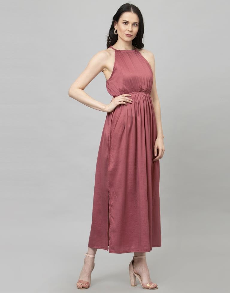 Ethnic Watermelon Pink Coloured Dyed Poly Silk Jumpsuits | SLV133TK2751