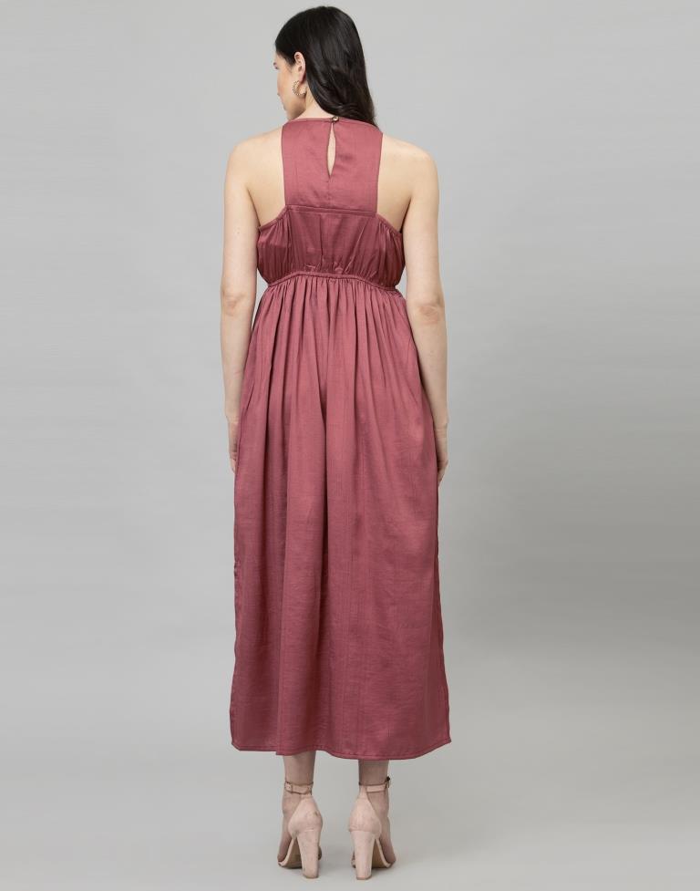 Ethnic Watermelon Pink Coloured Dyed Poly Silk Jumpsuits | SLV133TK2751
