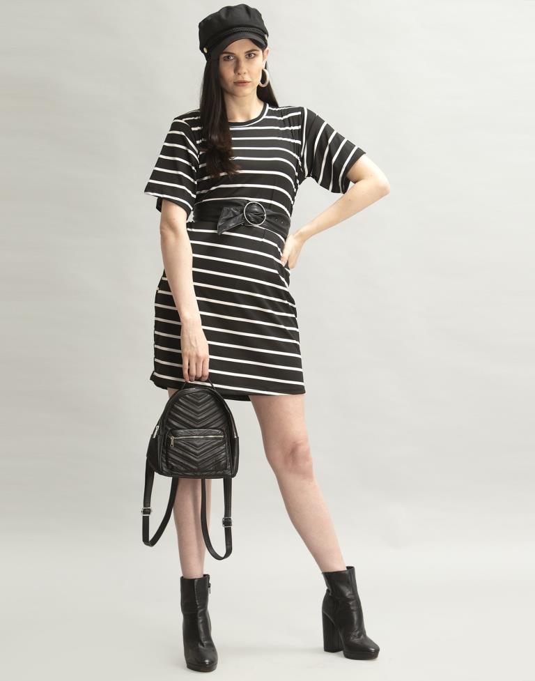 Classy Black Stripe Dress | SLV136TK2773