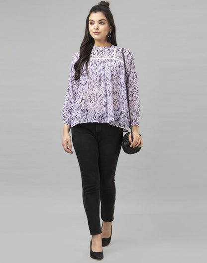 Dazzling Purple Coloured Digital Printed Georgette Tops | SLV142TK2783