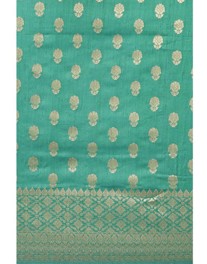 Turquoise Coloured Jacquard Silk Saree | SLV1434S136