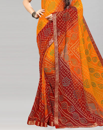 Yellow Bandhani Printed Saree | 1471S148