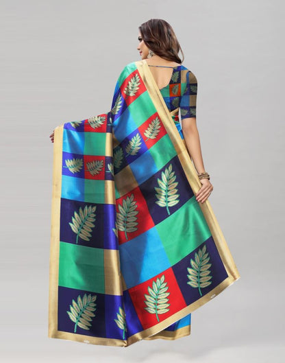 Multicoloured Printed Silk Saree | SLV1482S153