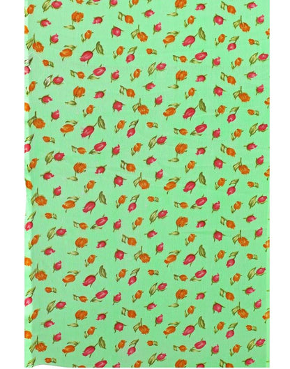 Lime Green Coloured Printed Georgette Saree | SLV1511S116
