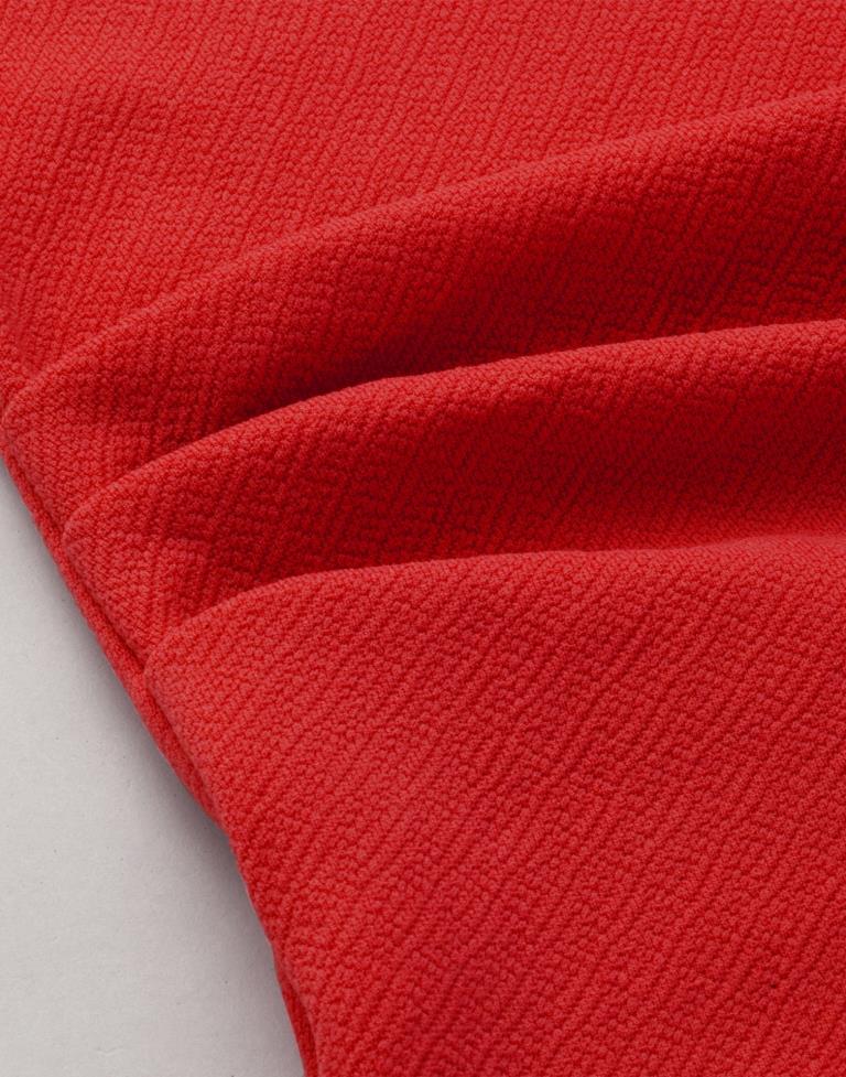 Epitome Red Coloured Knitted Lycra Dress | SLV153TK2833