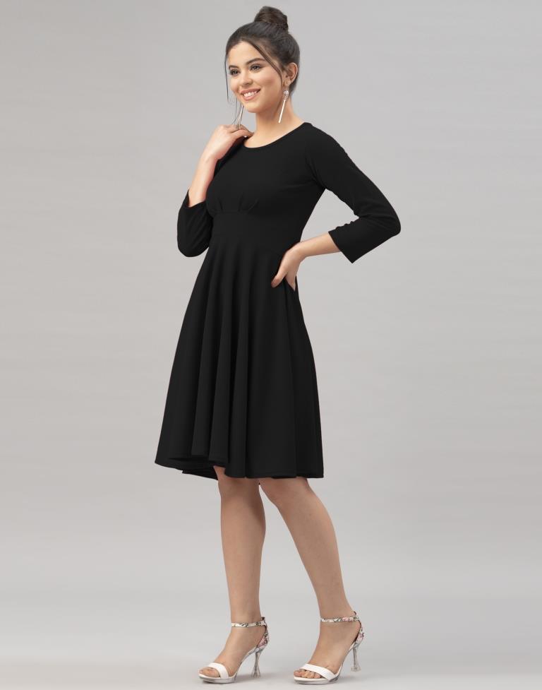 Amazing Black Knitted Dress | SLV154TK2846