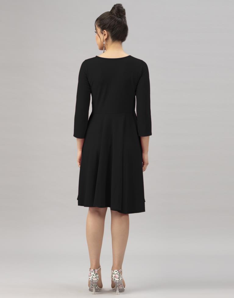 Amazing Black Knitted Dress | SLV154TK2846