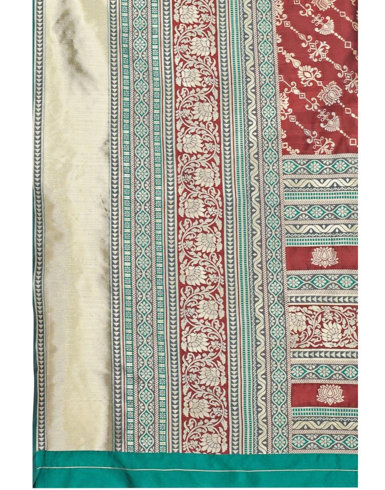 Brown Coloured Jacquard Silk Saree | SLV1604S108