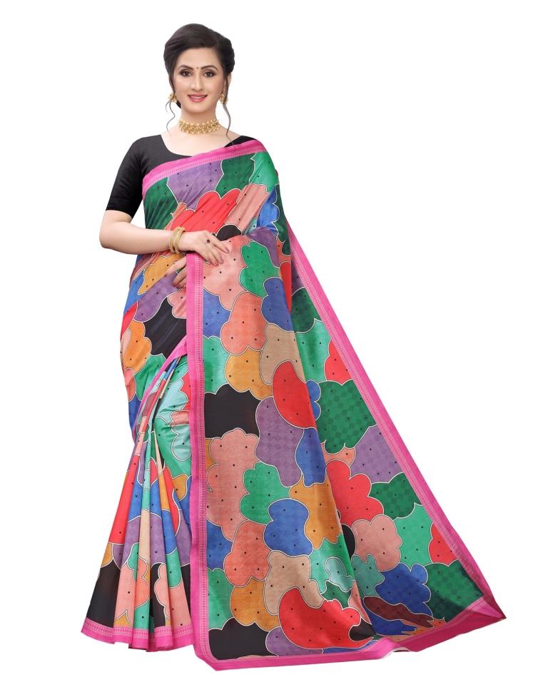Multicolour Printed Silk Saree | 1606S113