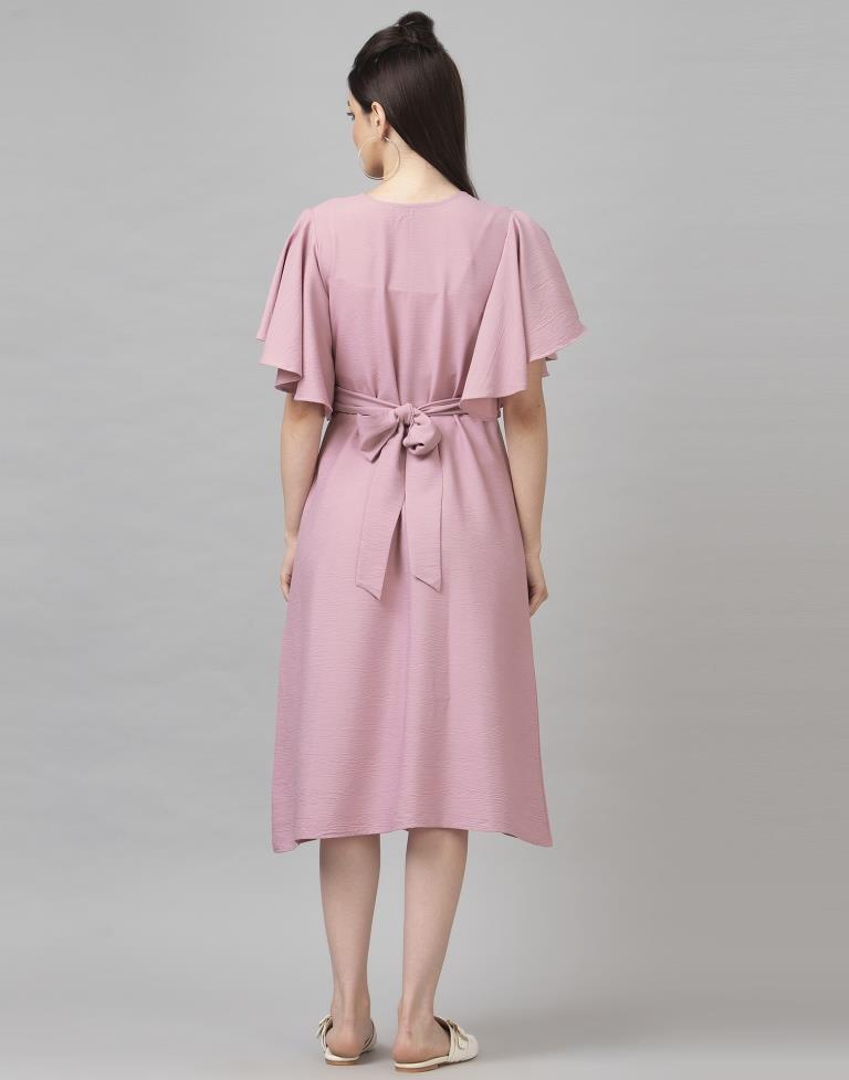 Splendiferous Pink Coloured Dyed Chiffon Dress | SLV164TK2824
