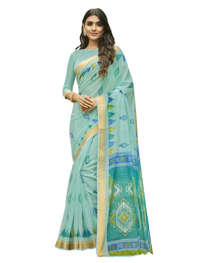 Sky Blue Cotton Saree | 1689S5158