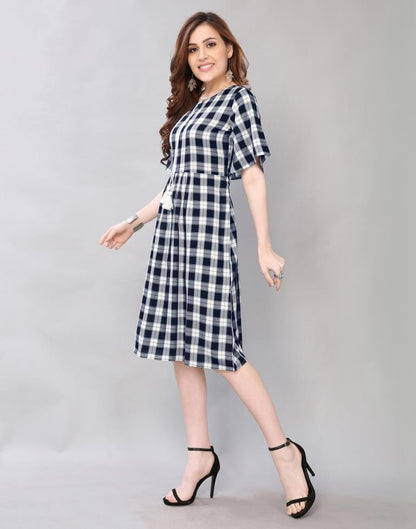 Blue Checkred Dress | SLV169TK2875