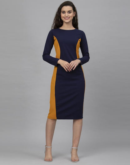 Blue Coloured Knitted Lycra Dress | SLV177TK2893