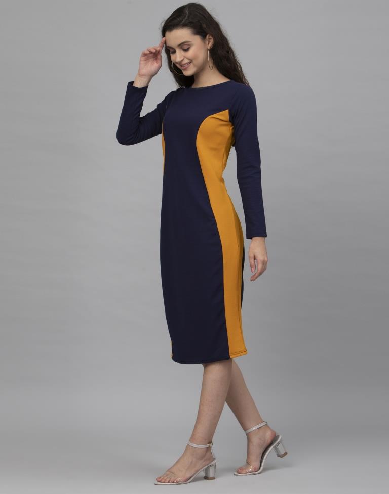 Blue Coloured Knitted Lycra Dress | SLV177TK2893