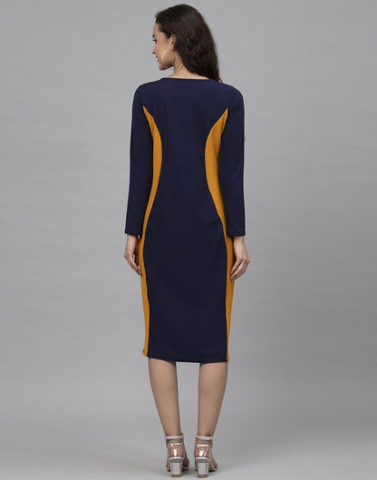 Blue Coloured Knitted Lycra Dress | SLV177TK2893