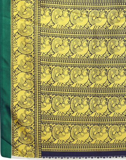 Navy Blue Coloured Printed Silk Saree | SLV1840S344