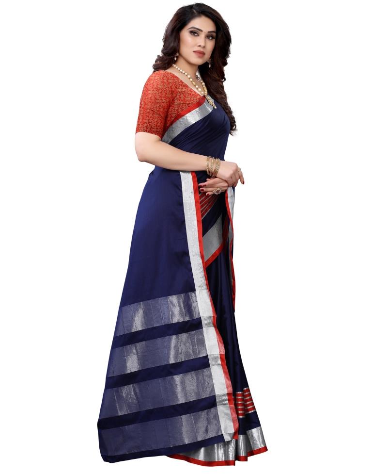 Navy Blue HandWoven Silk Saree | 1928S145